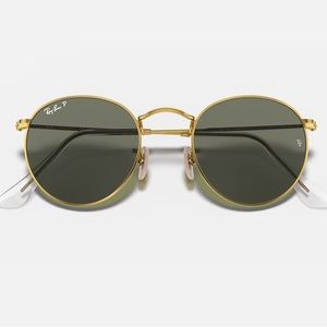 Round Polarized Green/Gold Ray-Ban (Authentic)